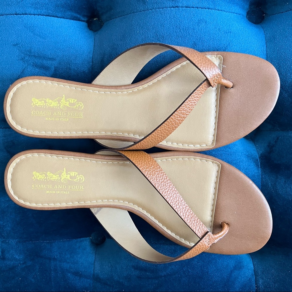 Coach Brown Leather Flip Flop